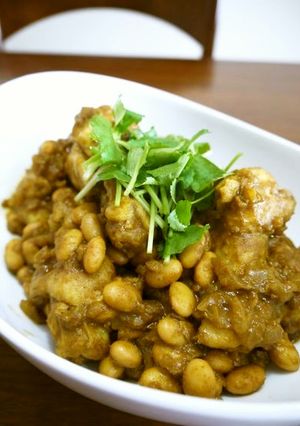 手羽元と大豆のカレー煮込み♪-レシピのメイン写真