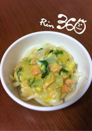 離乳食後期 鮭とカブのあんかけうどん★-レシピのメイン写真