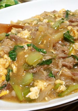 青梗菜と牛肉炒め（滑蛋牛肉風）-レシピのメイン写真