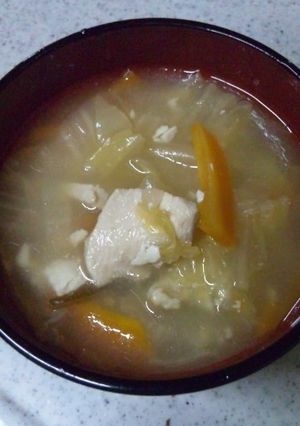 しょっぱい白菜漬で作る簡単けんちん汁-レシピのメイン写真