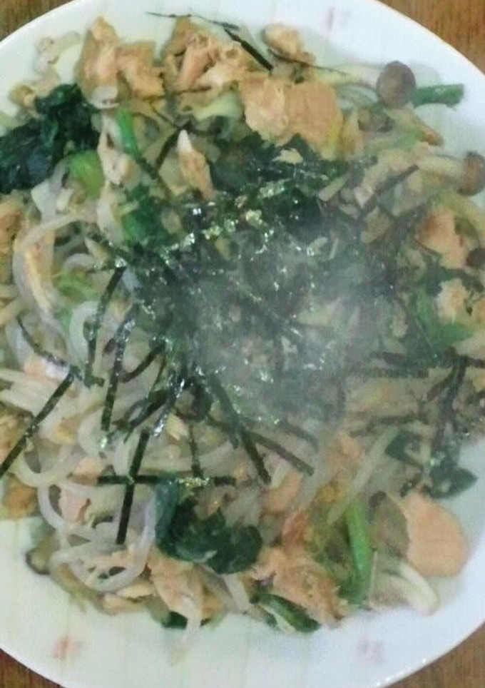 白滝でほうれん草とﾂﾅの和風パスタ風-レシピのメイン写真