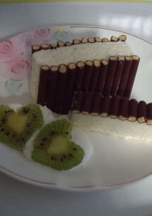 レアチーズケーキ　on ポッキー-レシピのメイン写真