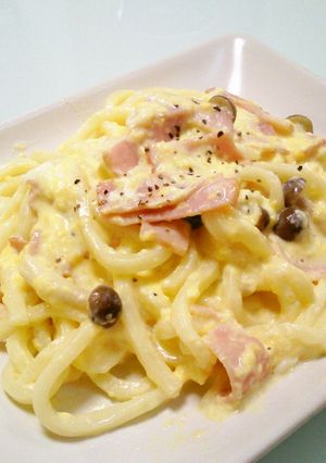 うどんカルボナーラ-レシピのメイン写真