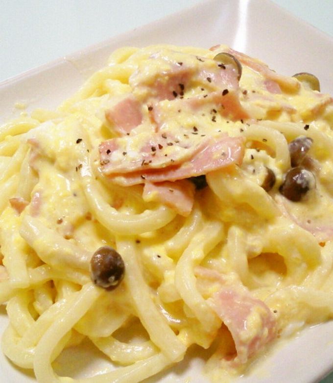 うどんカルボナーラ-レシピのメイン写真