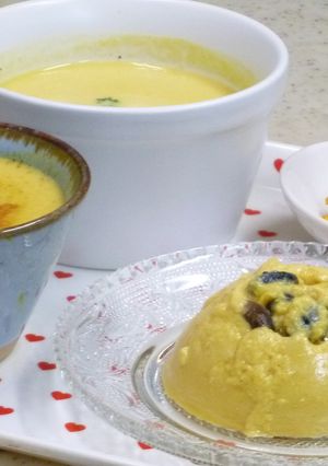 一石三鳥　かぼちゃのスープ＆プル♥プリン-レシピのメイン写真