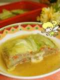 白菜と挽肉とチーズのミルフィーユ仕立て♪