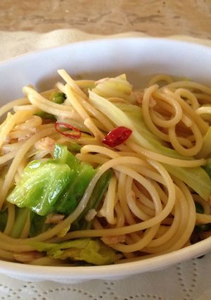 ツナと春キャベツのパスタ-レシピのメイン写真