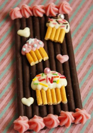 バレンタイン♡カップケーキのデコポッキー-レシピのメイン写真