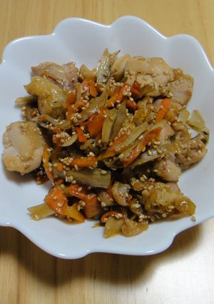 鶏もも・油揚げ入りきんぴらごぼう-レシピのメイン写真