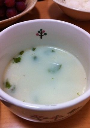 簡単！大根の葉とジャコの豆乳スープ-レシピのメイン写真