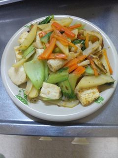 ご飯が進むチンゲンサイと豆腐の炒め物-レシピのメイン写真