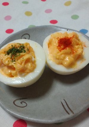 お弁当の彩りに☆からしマヨのゆで卵-レシピのメイン写真