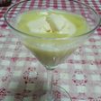 桃のスープ バニラアイスのせ ☆+゜