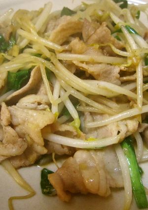 簡単♪もやし・ニラの豚肉にんにく炒め-レシピのメイン写真