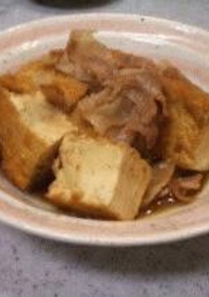 豚バラ肉と厚揚げの煮付け-レシピのメイン写真