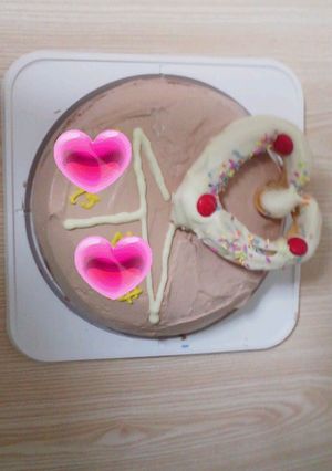 バレンタイン 相合い傘ケーキ-レシピのメイン写真