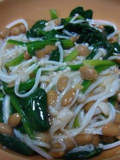 ほうれん草とえのきの納豆あえ-レシピのメイン写真