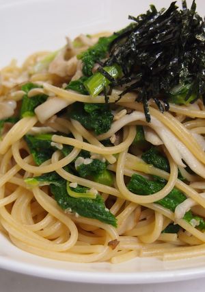 菜の花と舞茸の塩麹パスタ-レシピのメイン写真