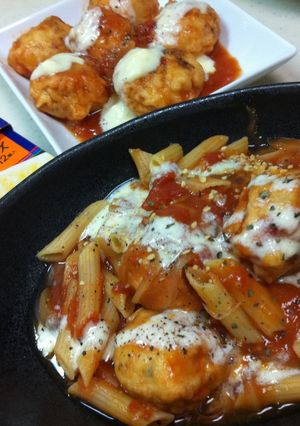 チーズinつくねのトマト煮込み-レシピのメイン写真