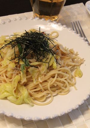 しらすとキャベツのぺペロンチーノ風パスタ-レシピのメイン写真