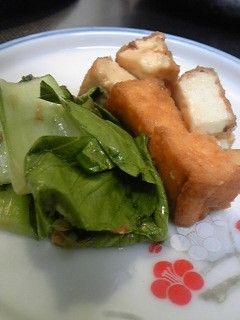 チンゲンサイと厚揚げの簡単炒め物-レシピのメイン写真