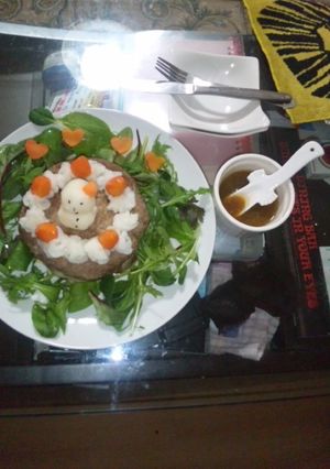 炊飯器で簡単ケーキ風ハンバーグ-レシピのメイン写真