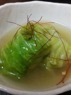 ☆鶏ミンチロールキャベツ☆餡掛け風だし汁-レシピのメイン写真