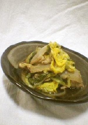 こんにゃくを頂く白菜の煮たの-レシピのメイン写真