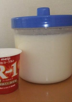あの明治Rー1をヨーグルトメーカーで！-レシピのメイン写真