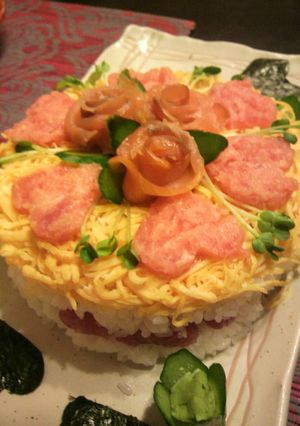 バレンタイン☆ケーキ寿司☆雛祭りにも☆-レシピのメイン写真