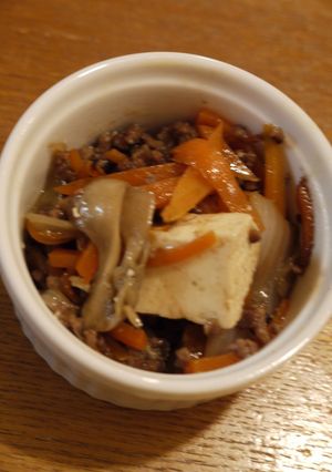 牛ミンチとマイタケが相性抜群♡肉豆腐-レシピのメイン写真