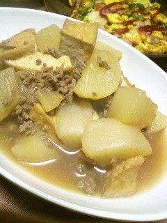 大根、ひき肉、厚揚げ煮-レシピのメイン写真