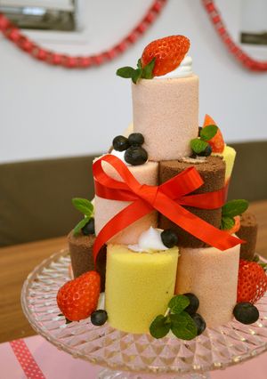 キッズ大喜び☆簡単ロールケーキタワー-レシピのメイン写真