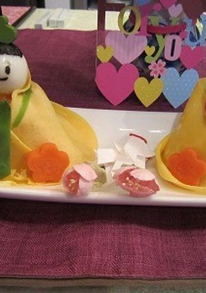 ひな祭りにどうぞ！お雛様の茶巾寿司-レシピのメイン写真