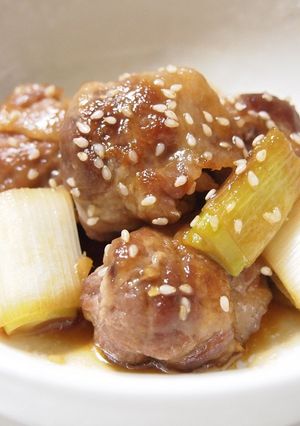 豚こま団子とネギのコロコロ照り焼き-レシピのメイン写真