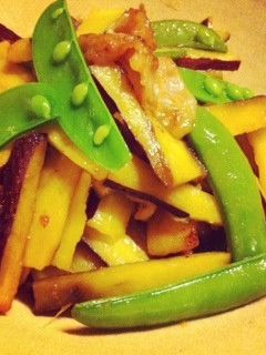サツマイモと豚肉の甘辛炒め-レシピのメイン写真
