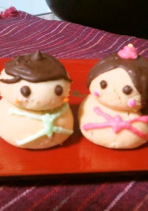簡単！スノーボールクッキーでおひなさま☆-レシピのメイン写真