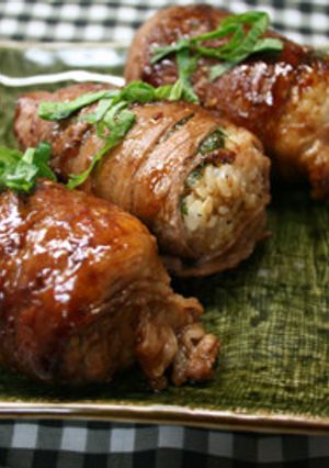 味付け簡単☆焼肉のたれで肉巻きおにぎり-レシピのメイン写真