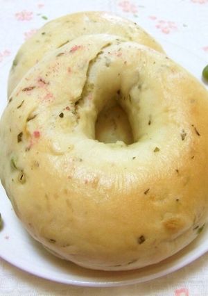 えんどう豆と桜のベーグル-レシピのメイン写真