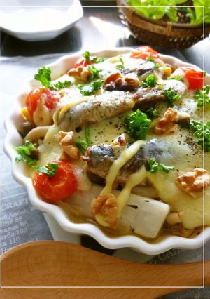 オイルサーディンと大根の梅風味チーズ焼き-レシピのメイン写真
