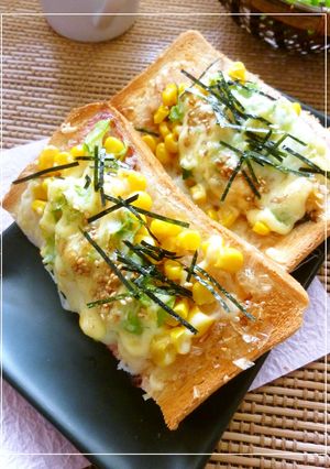 コーンの梅わさび風味和トースト-レシピのメイン写真