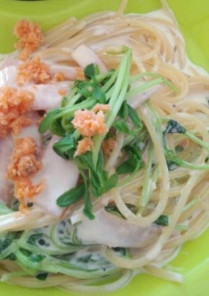鮭フレークでクリームパスタ!!-レシピのメイン写真