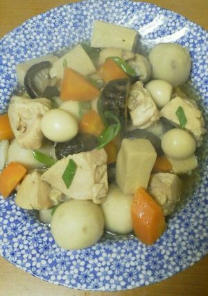 高野豆腐とうずら、野菜、鶏肉の煮物☆-レシピのメイン写真