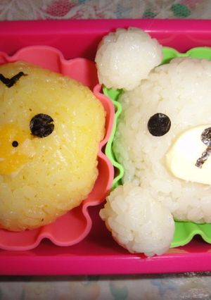 キャラ弁　コリラックマと黄色い鳥-レシピのメイン写真