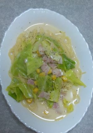 カルボナーラ風スープパスタ-レシピのメイン写真