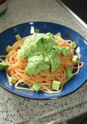 明太子パスタアボカドソース乗せ-レシピのメイン写真