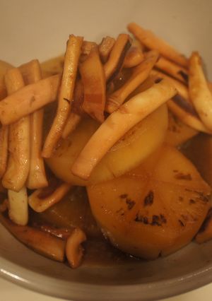 フライパンで作る☆焼き大根のイカ煮込み-レシピのメイン写真