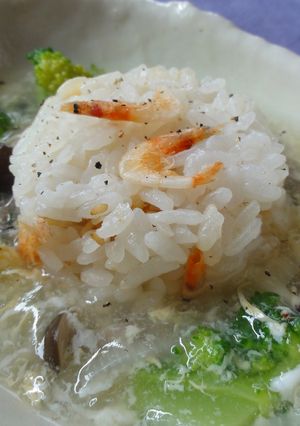 朝ごはん～桜えびのご飯＆スープが一皿で！-レシピのメイン写真