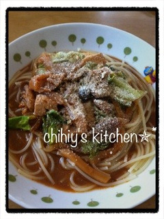 鍋の残り物でスープパスタ-レシピのメイン写真