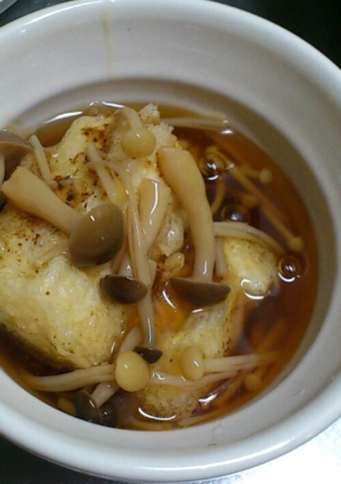 めんつゆで簡単♪揚げ豆腐のきのこあんかけ-レシピのメイン写真